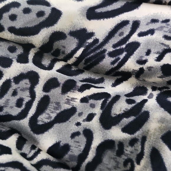 Snow Leopard Animal Print Skirt Double Ruffle Hem - Picture 7 of 7